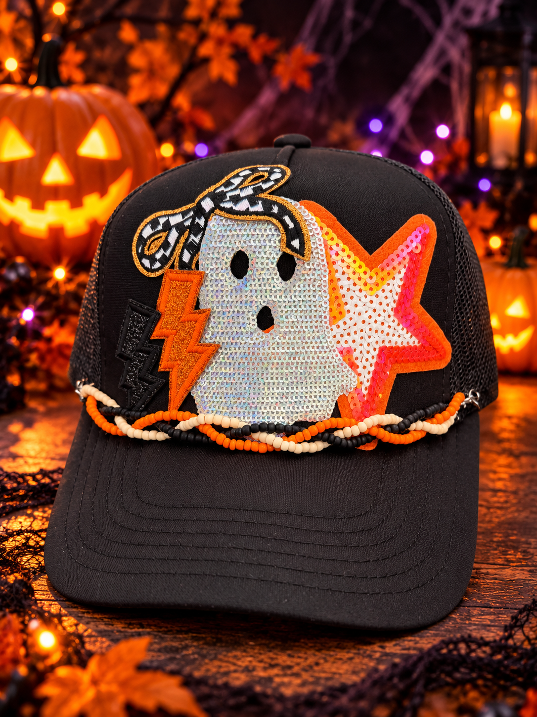 Holographic Ghost Trucker Hat
