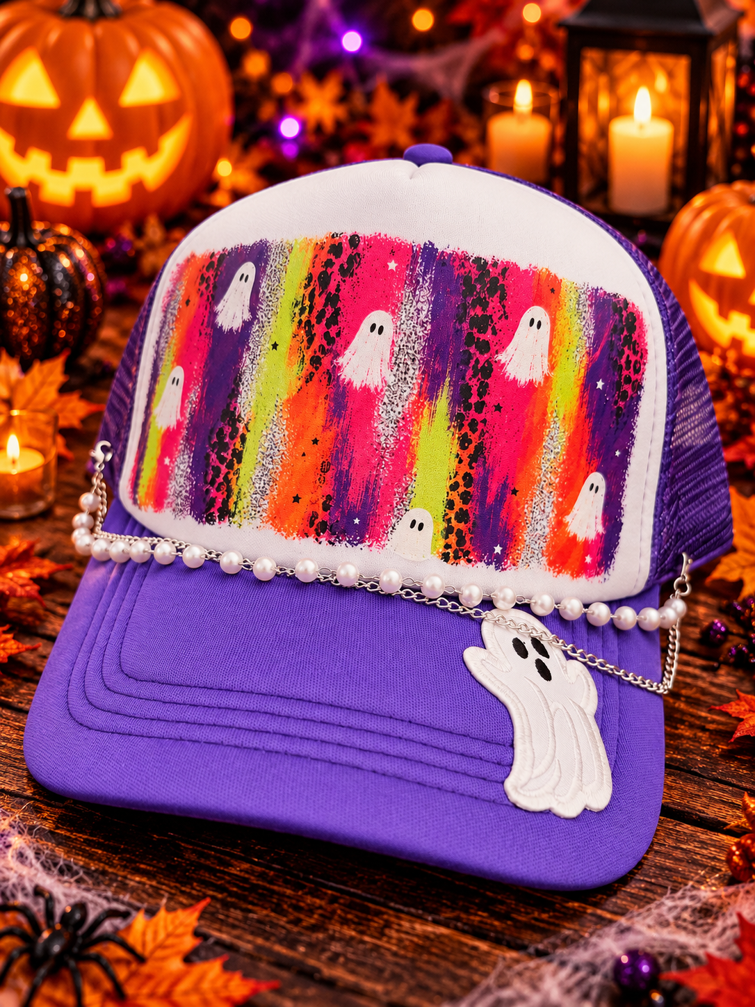 Colorful Ghosts Trucker Hat