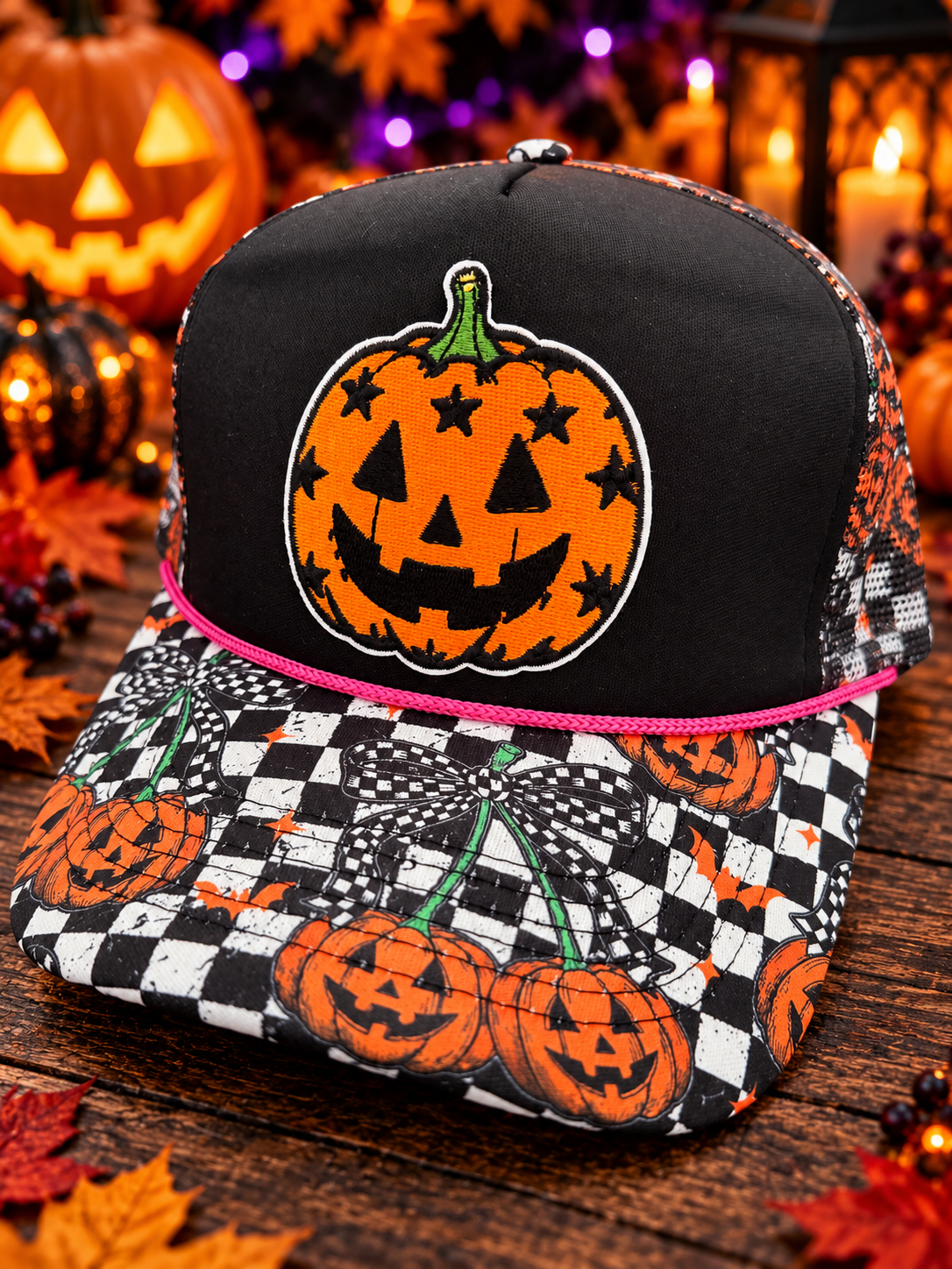 Spooky Jack O Latern Trucker Hat