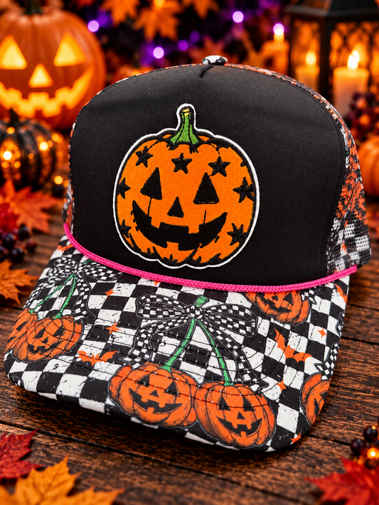Spooky Jack O Latern Trucker Hat