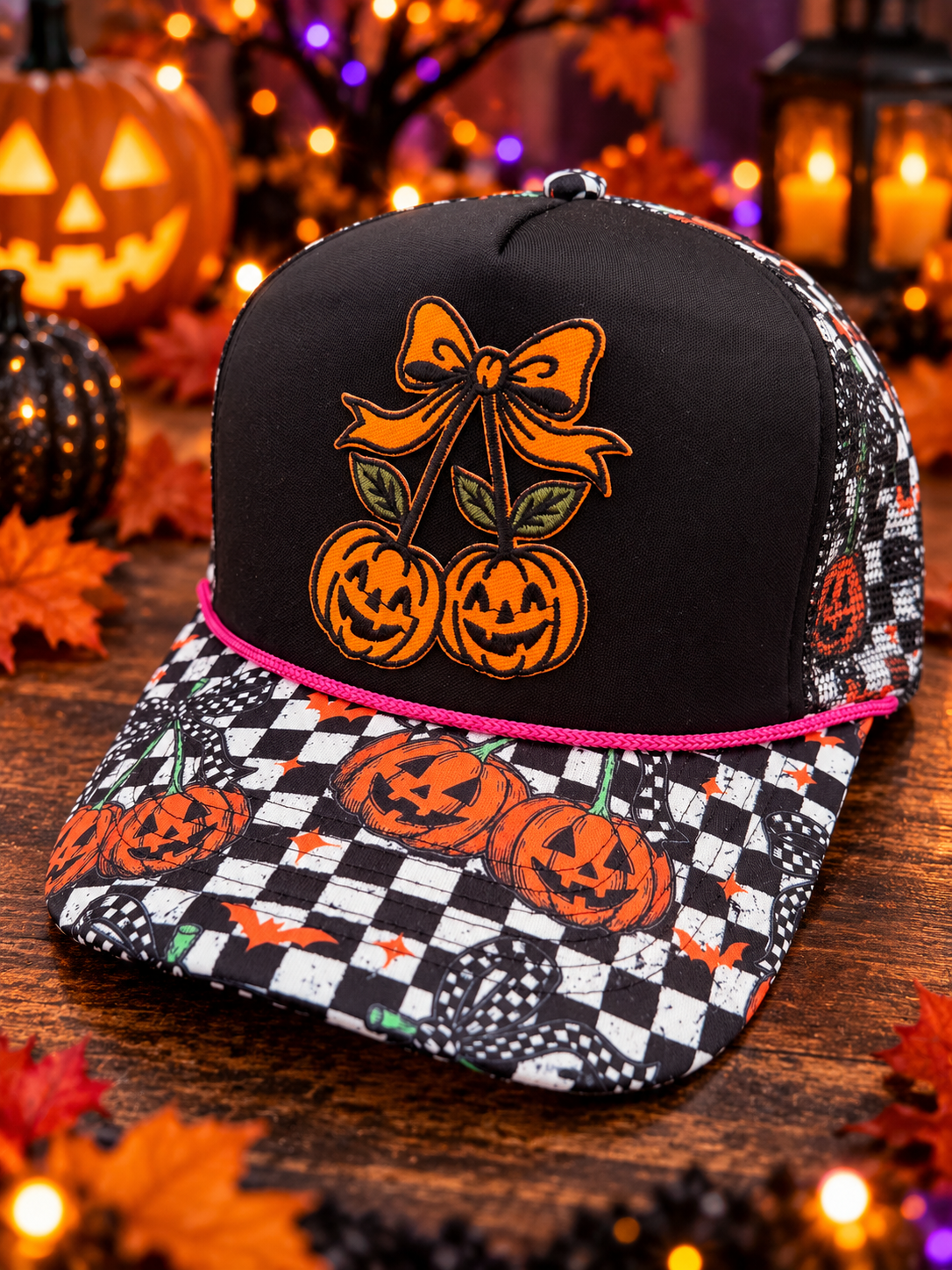 Spooky Cherry Pumpkins Trucker Hat