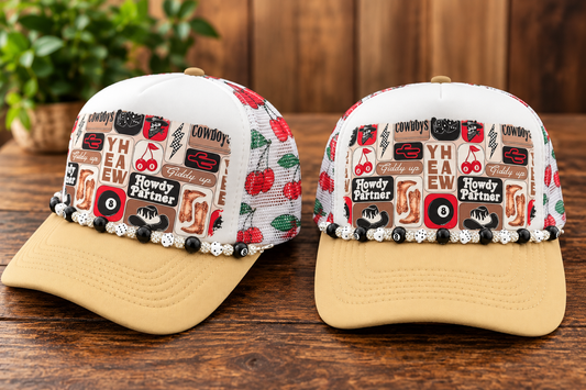Western Cherry Cowboy Trucker Hat
