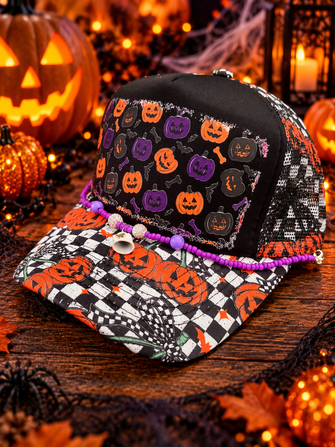 Witchy Pumpkin Trucker Hat